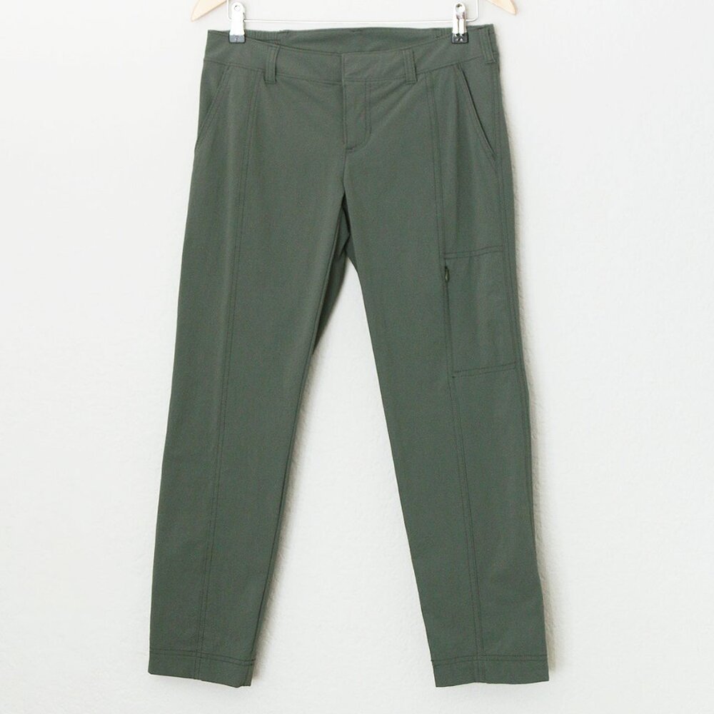 Athleta Palisade Ankle Pant Jasper Olive Green Size 6 Athleisure Casual Outdoor - Picture 4 of 15